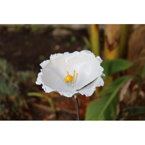 fleur de coquelicot à planter en métal