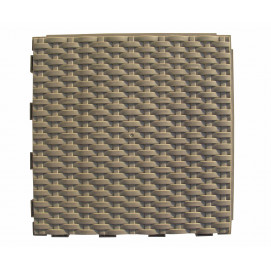 Dalle de jardin clipsable tressée brun argile 28 x 28 cm