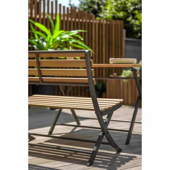 Table de jardin pliante avec banc en bois teck