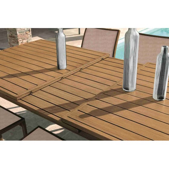 Table de jardin extensible en teck naturel