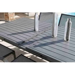 Table de jardin extensible en aluminium teck grisé