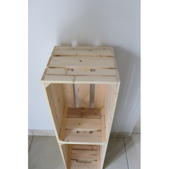 Caisse de rangement en bois français avec poignée