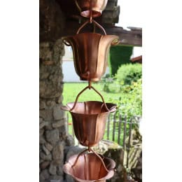 Chaine de gouttière japonaise en cuivre