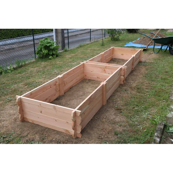 2 carrées potagers rectangulaires en bois non traité