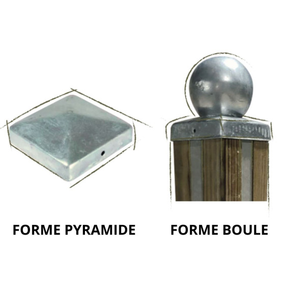 Boule ou pyramide pour jardinière rectangulaire en grès cérame