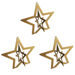 Etoile en métal dorée 3D 14 x 16 cm