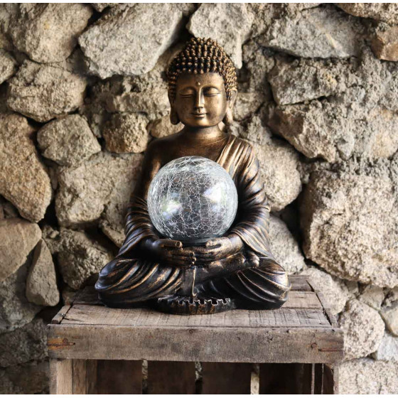 Lampe solaire bouddha ambiance zen