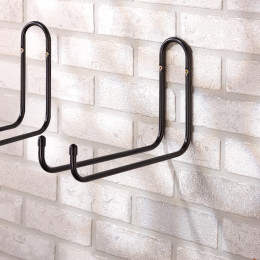 Crochet double mural en acier noir (les 2)