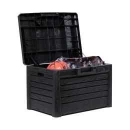Boîte étanche pour l'extérieur, résistante aux chocs, portable et sèche pour la pêche, le camping, la randonnée, les activités de plein air (L-noir
