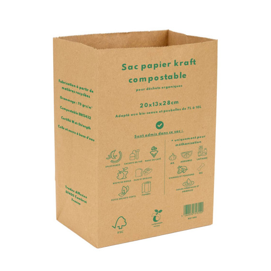 Sac papier kraft compost