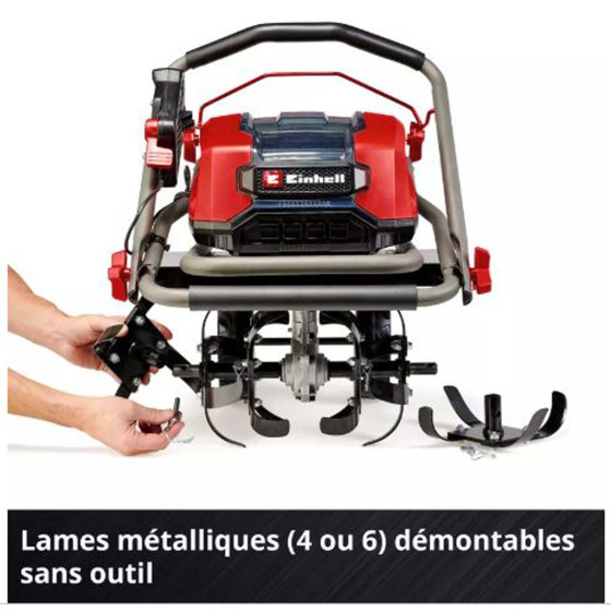 Motobineuse sans fil avec lames métalliques