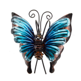 Papillon décoratif en métal bleu