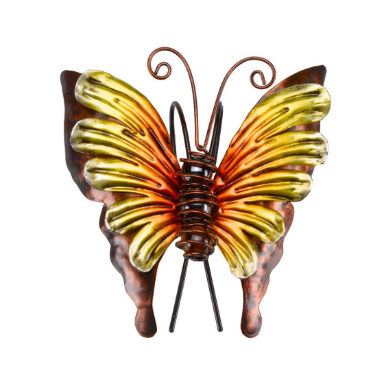 papillon décoratif en métal jaune