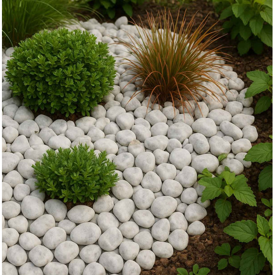 galets blancs pour jardin
