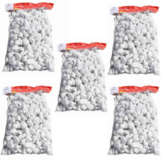 Galet blanc marbre pur 5 sacs granulométrie 25-40
