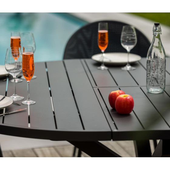 Table de jardin en aluminium gris anthracite