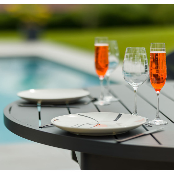 Table ronde de jardin en aluminium pour 10 convives