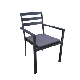 fauteuil de jardin aluminium gris anthracite