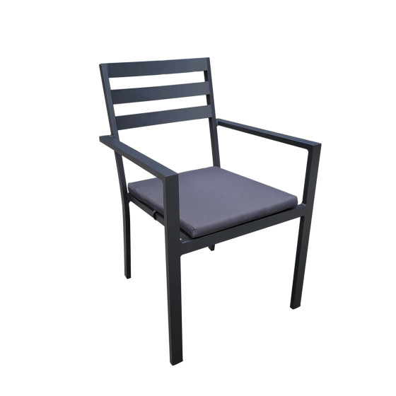 fauteuil de jardin aluminium gris anthracite