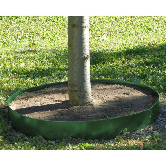 bordure arbre en acier galvanise vert