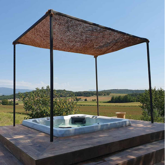 Toile d'ombrage en fibre de coco pour pergola et tonnelle de jardin