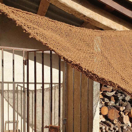 voile d'ombrage triangulaire en fibre de coco