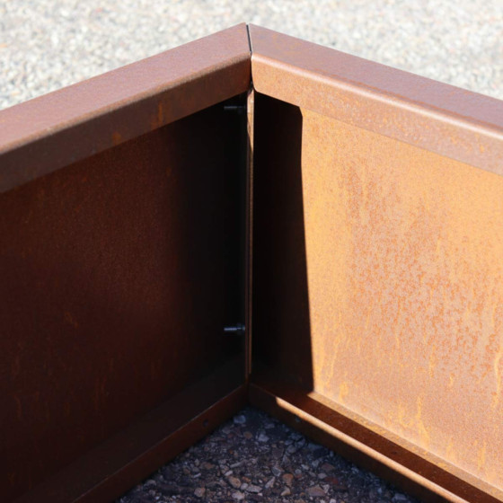 bac acier corten sans fond