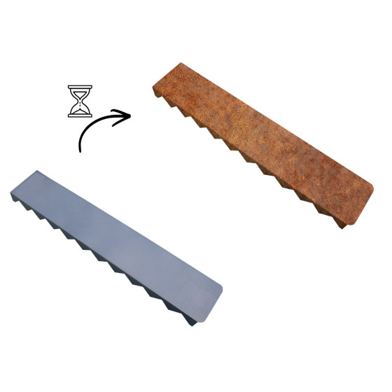 Bordure robot tondeuse acier corten fabrication française