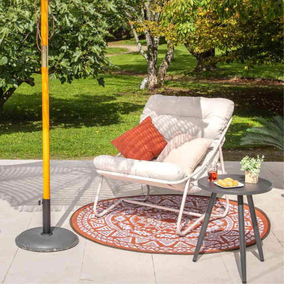 fauteuil de jardin confortable avec coussin en spun polyester