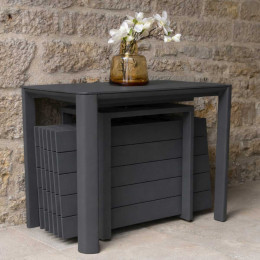 table de jardin extensible 14 personnes en aluminium gris anthracite
