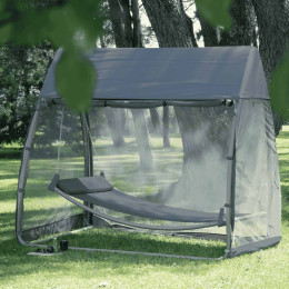 hamac moustiquaire et toit TONGA pour relaxer dans le jardin