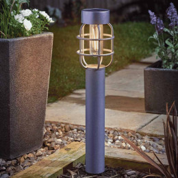 borne solaire jardin en acier inoxydable H 50 cm