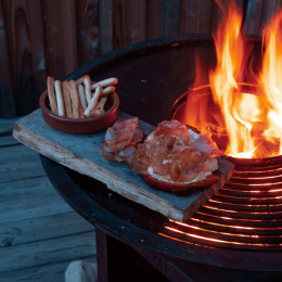 barbecue plancha braséro en acier noir 58