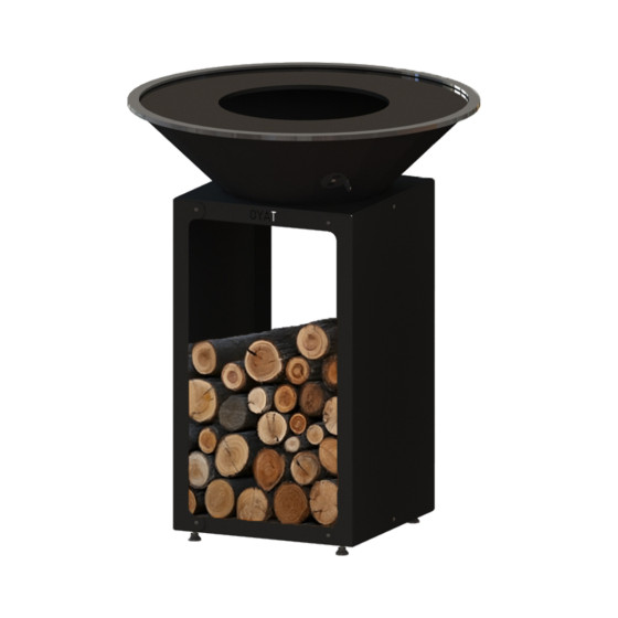 barbecue plancha braséro en acier noir 78 cm