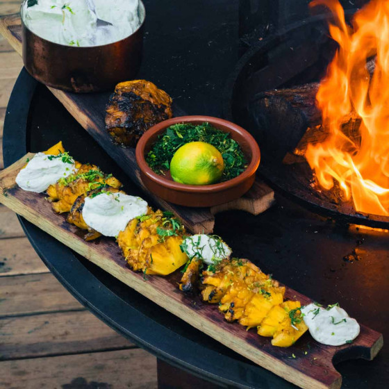 brasero barbecue en acier corten