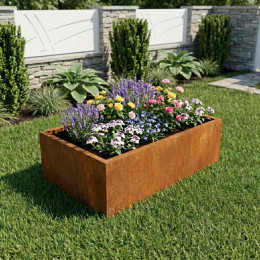 acier corten jardiniere 100x60 cm Fabrication française
