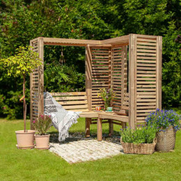 banc d angle en bois avec pergola autoportee