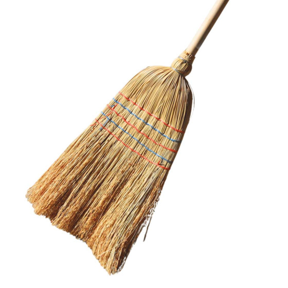 Balai en paille de riz manche en bois