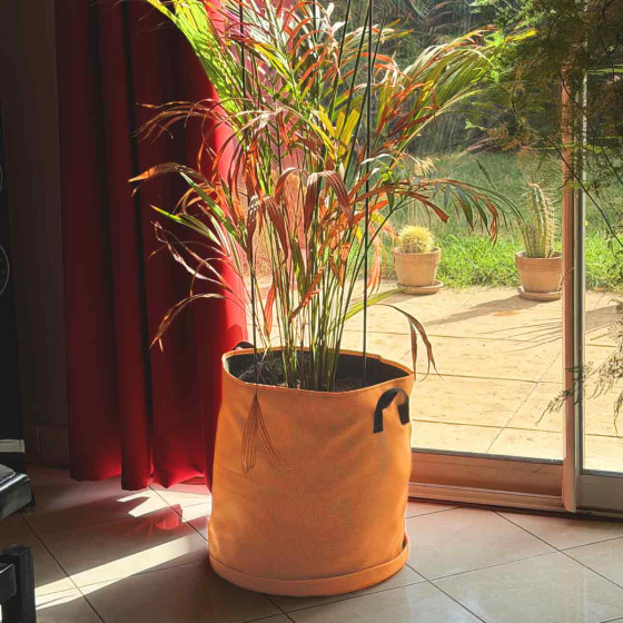pot de plantation en tissu made in france coloris orange