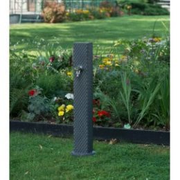 Fontaine borne de jardin en fonte Pixel gris