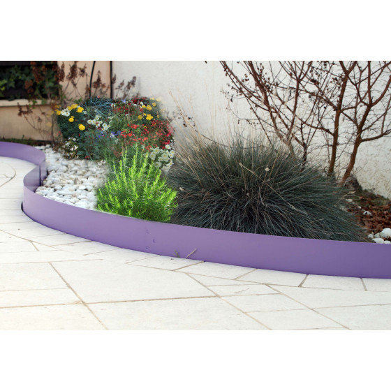 Bordure de jardin en acier lilas H 15 cm