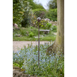 Eolienne décorative de jardin en métal