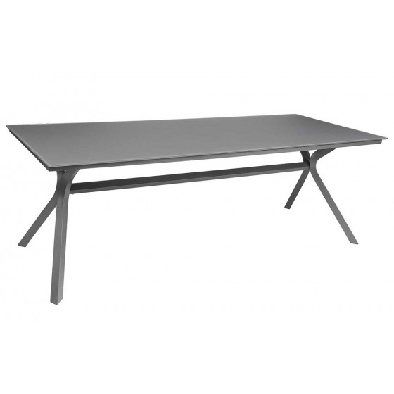 Ensemble table et chaise de jardin en aluminium et verre gris Albi