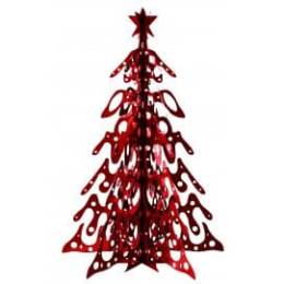 Sapin de Noel en métal 1 m 6 branches rouge vernis