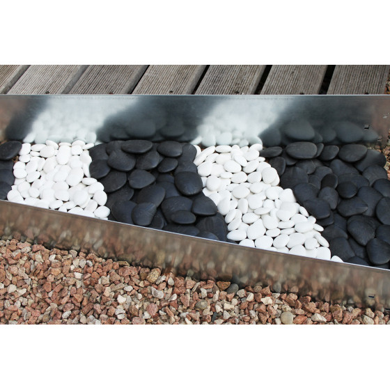 Galets de jardin décoratif noir en plastique recyclé diamètre 5-8 cm
