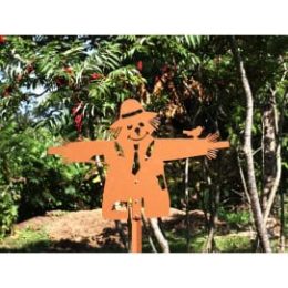 Epouvantail de jardin en acier marron hauteur 50 cm
