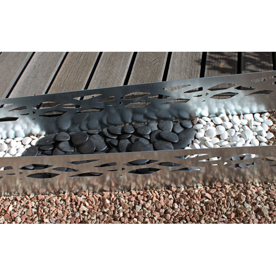 Bordure de jardin en acier  galvanisé brut ajourée 