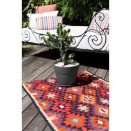 Pot de fleur rond gris anthracite