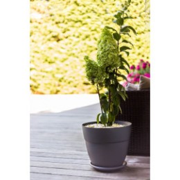 Pot de fleur gris anthracite rond 28,3 litres
