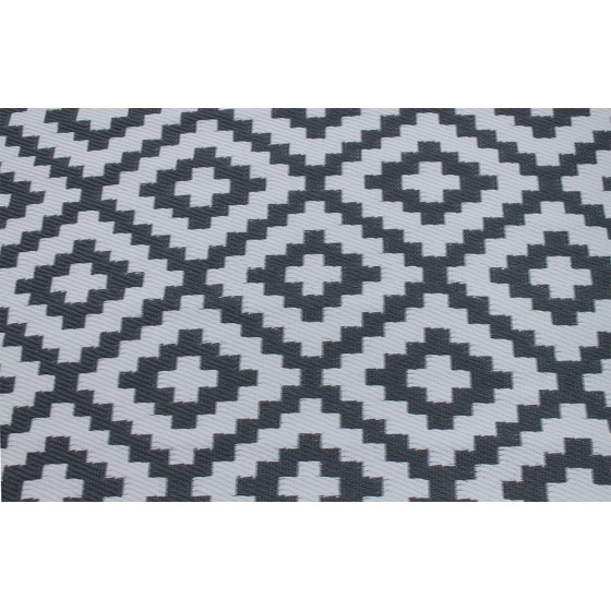 Tapis d'extérieur pour terrasse gris et blanc 120 cm x 180 cm